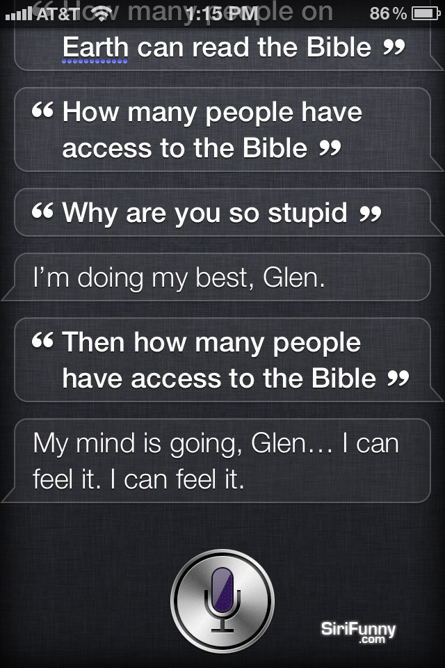 Siri confused by the Bible