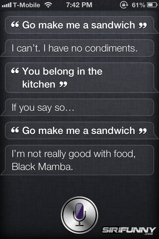 Siri, go make me a sandwich
